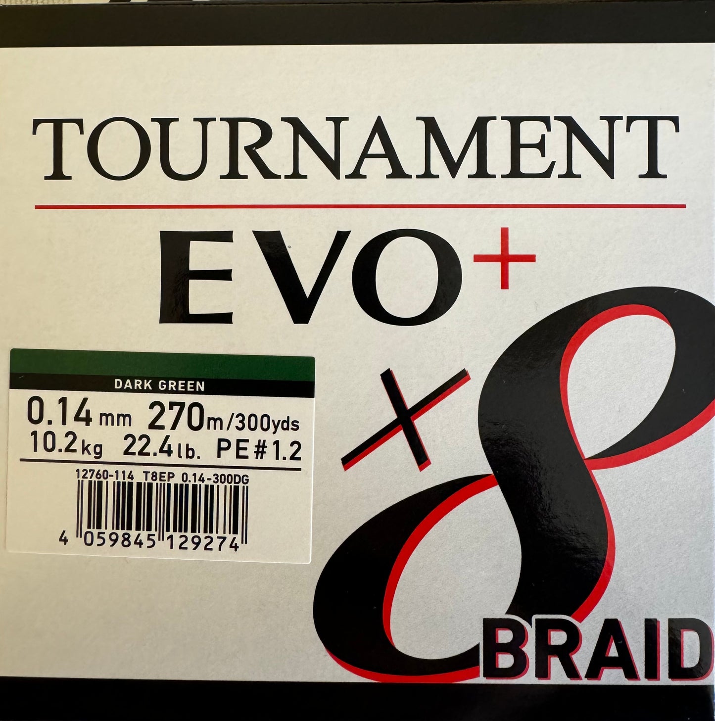 TOURNAMENT 8 BRAID EVO+ Verde 270mts