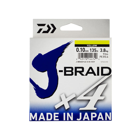 Daiwa J-Braid Trenzado 4B 135mts Amarillo (Yellow)